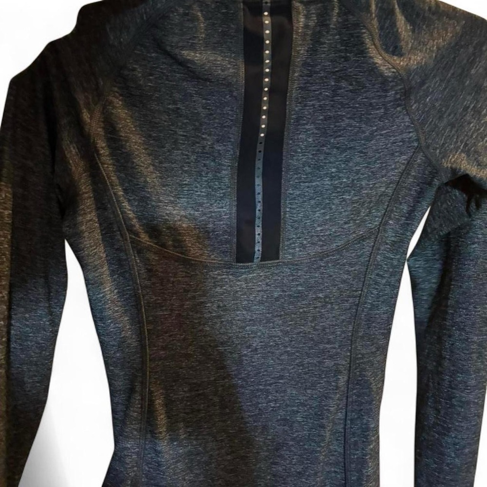 Lululemon Long Sleeve Performance Top — Heathered Dark Gray Size 4 - Picture 3 of 5